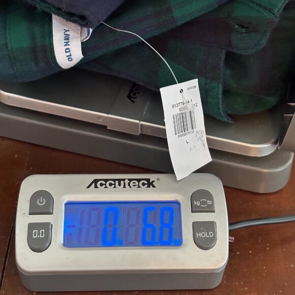 Old Navy Western Flannel Top Large Plaid Green Button Up Light Weight 18800 - Picture 11 of 11